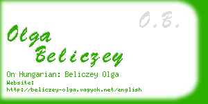 olga beliczey business card